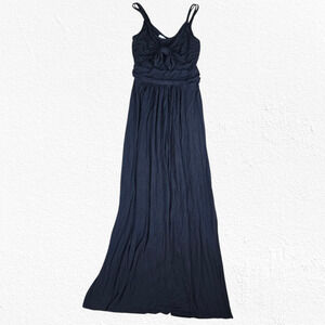 Maurices Black Knotted Front Spaghetti Strap Boho Long Maxi Dress Size Small